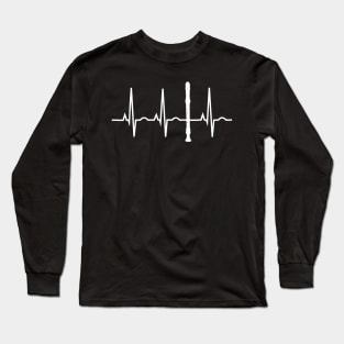 Recorder Instrument Shirt  Music Teacher Heartbeat Gift Long Sleeve T-Shirt